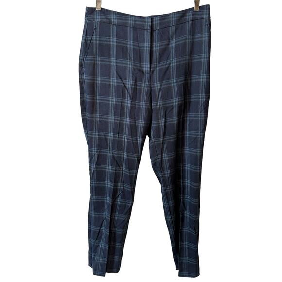 Vince Camuto New Women's Preppy Plaid Trouser Pants Blue Size 6 Career Academia - Picture 1 of 8